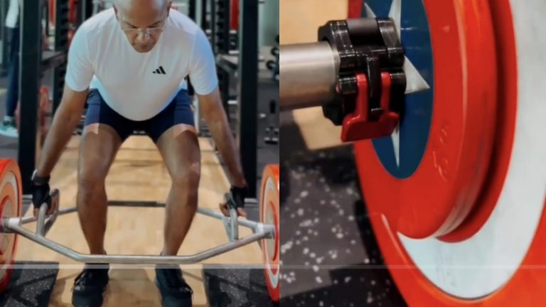 Heavy lifter: Minister Shanmugam breaks his own personal record deadlifting 65kg 102 times at Chong Pang Fitness Fiesta