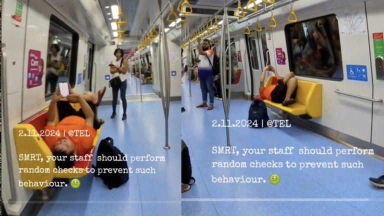 Passenger: “SMRT, your staff should perform random checks to prevent such behaviour” of people lying down and misbehaving