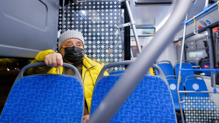 For a safe bus journey in Singapore, wear winter clothing and safety helmet