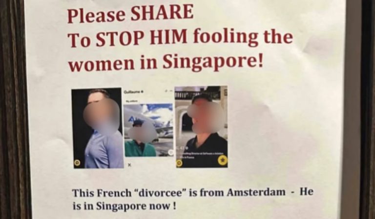 Poster warning SG women to steer clear of ‘French divorcé’ put up in different washrooms