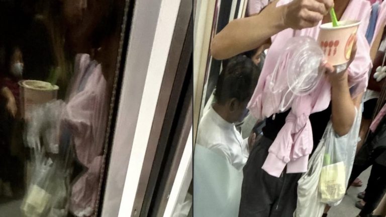 “Eating porridge in MRT… legend” — Passenger raises concern after seeing another passenger eating porridge on public transportation